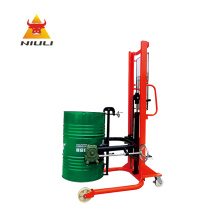 NIULI manual oil drum stacker truck lifting equipment hydraulic hand forklift oil drum grab lifter